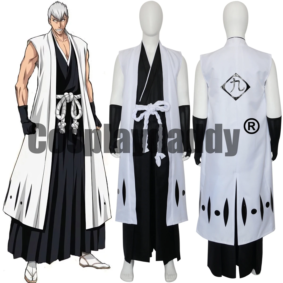 

BLEACH Gotei 13 9th Division Captain Kensei Muguruma Косплей Костюм Синигами Козымянное кимоно Наряд