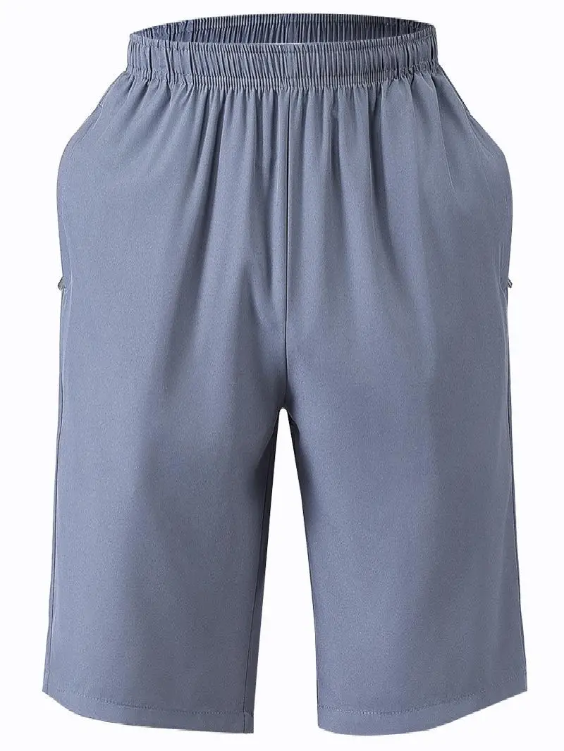 

Kadet Summer Thin Dad orts Мужчины среднего возраста и ly Свободная эластичная талия Ice Silk Qui Dry Five Parts Брюки Мужская мода