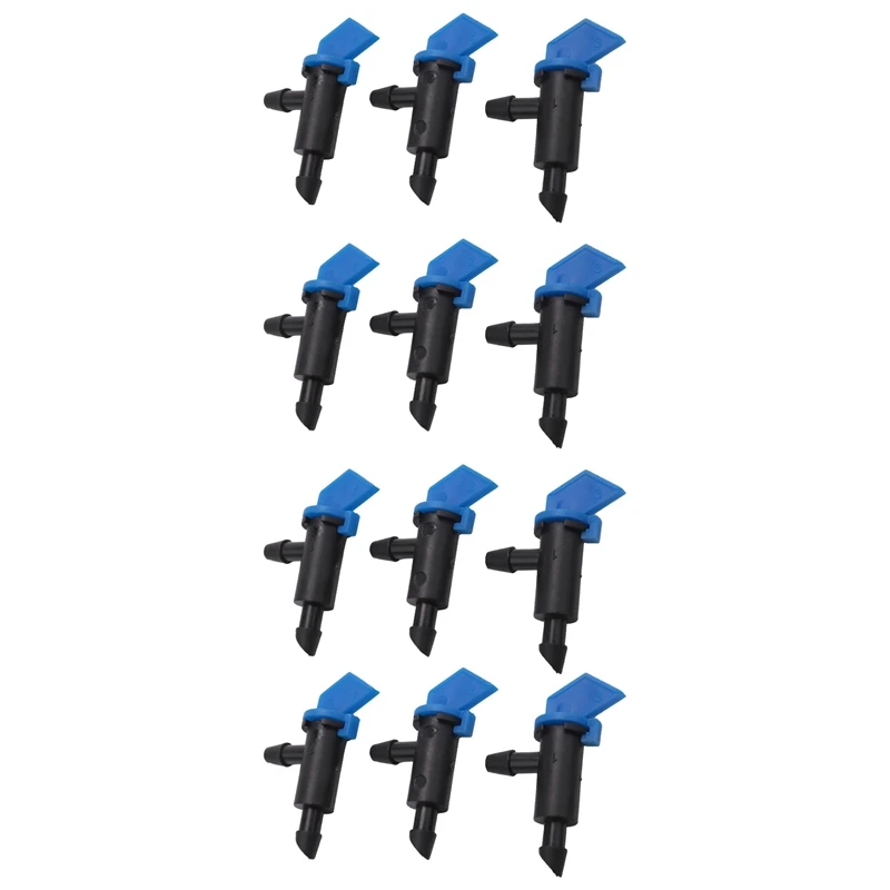 60 Pieces Irrigation Drip Emitter Garden Flag Irrigation Dripper, Trees and Shrubs (Blue Black,2GPH)