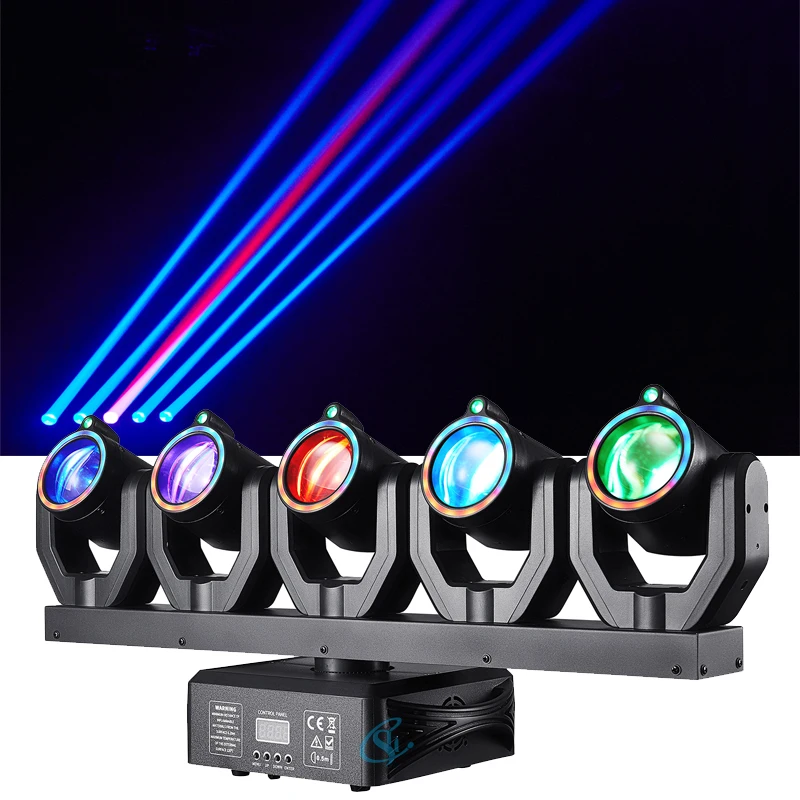 

Five Heads 5X30W LED RGBW Beam Moving Head Light With Green Laser Bar Stage Effect DJ Lights DMX Remote Control For Disco Party