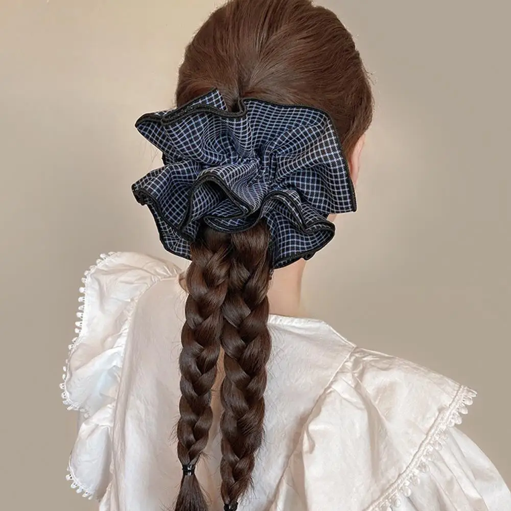 الكلاسيكية منقوشة كبيرة Scrunchie موضة الشعر حبل أنيقة المرأة تمتد Scrunchies متموجة ذيل حصان المثبت غطاء الرأس إكسسوارات الشعر
