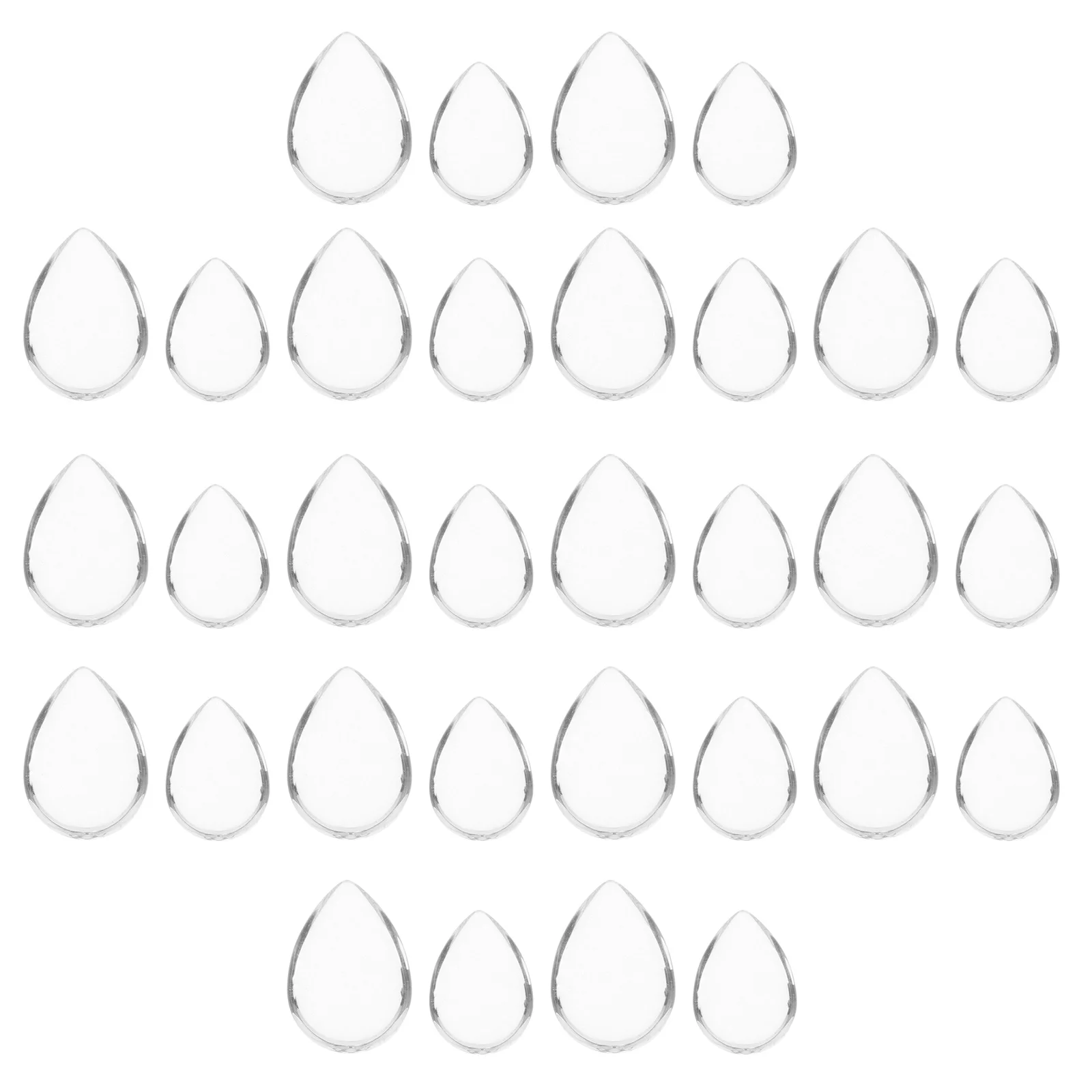 

60pcs Glass Cabochons Water Drop Shape Flat Back Beads For Diy Jewelry Making Craft Cabochons Supplies Decorative Cabochon Beads