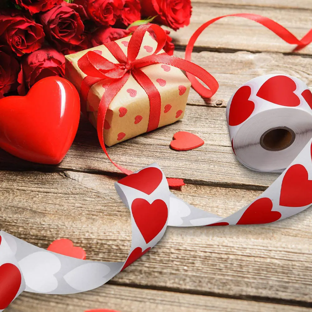 500 قطعة ملصقات على شكل قلب ملصقات زخرفية ذاتية اللصق لعيد الحب تغليف الهدايا حقيبة التعبئة تسميات الحرفية #1