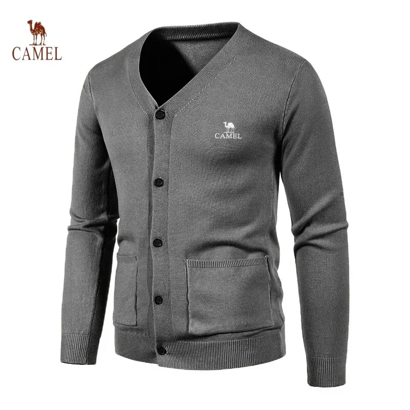 Novo Masculino Bordado Londale Manga Comprida Malha Com Decote Em V Cardigan Outono E Inverno Moda Casual Multifuncional Topo