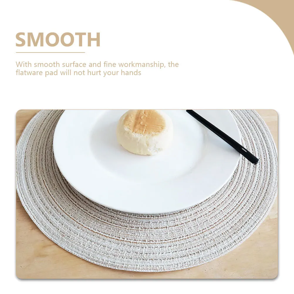 

4Pcs Tableware Mat Round Placemat Set Heat Insulation Non Slip Surface for Dish Bowl Cup Japanese Style Decorative Dinner Pad