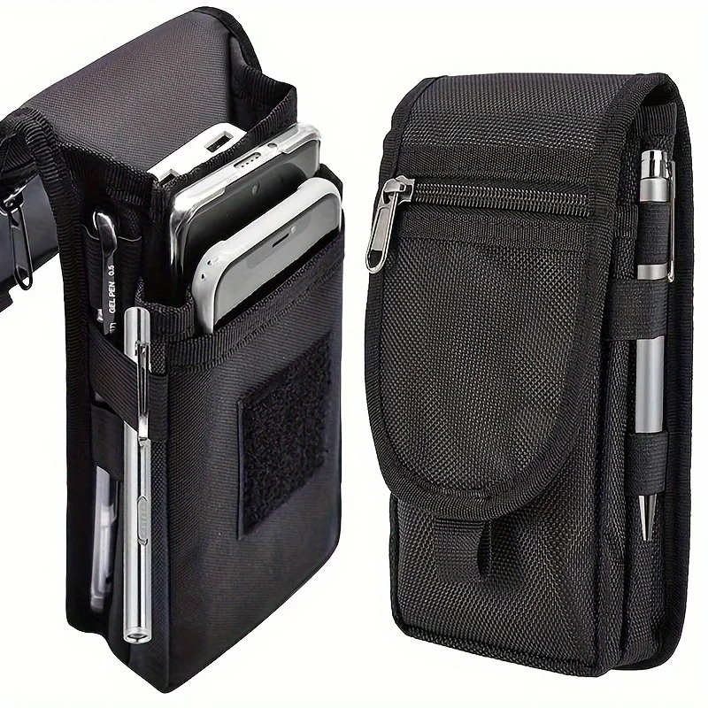 Tas Voor Mobiele Telefoon, Casual Heuptas, Tas Voor Het Inbrengen Van Pen, 6.3 Inch Flip-Top, Ophangtas Voor Mobiele Telefoons, Heuptas, Mobiele Telefoon