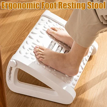 플라스틱 언더 데스크 발받침, 마사지 롤러, 휴대용 인체 공학적 발 휴식 의자, 홈 오피스 작업, 빠른 배송