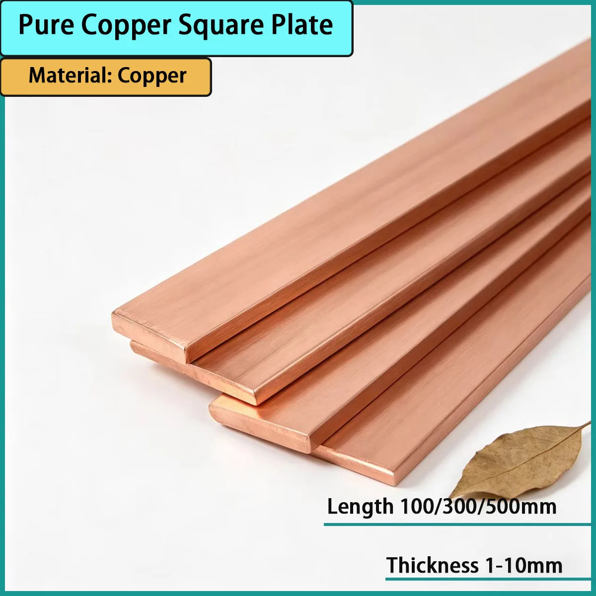 1-10mm thick pure copper square plate is used for conductive busbar, grounding