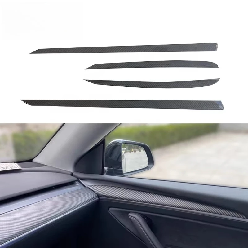 

Real Dry Carbon Fiber Interior Door Trim for Model X Model S 2023