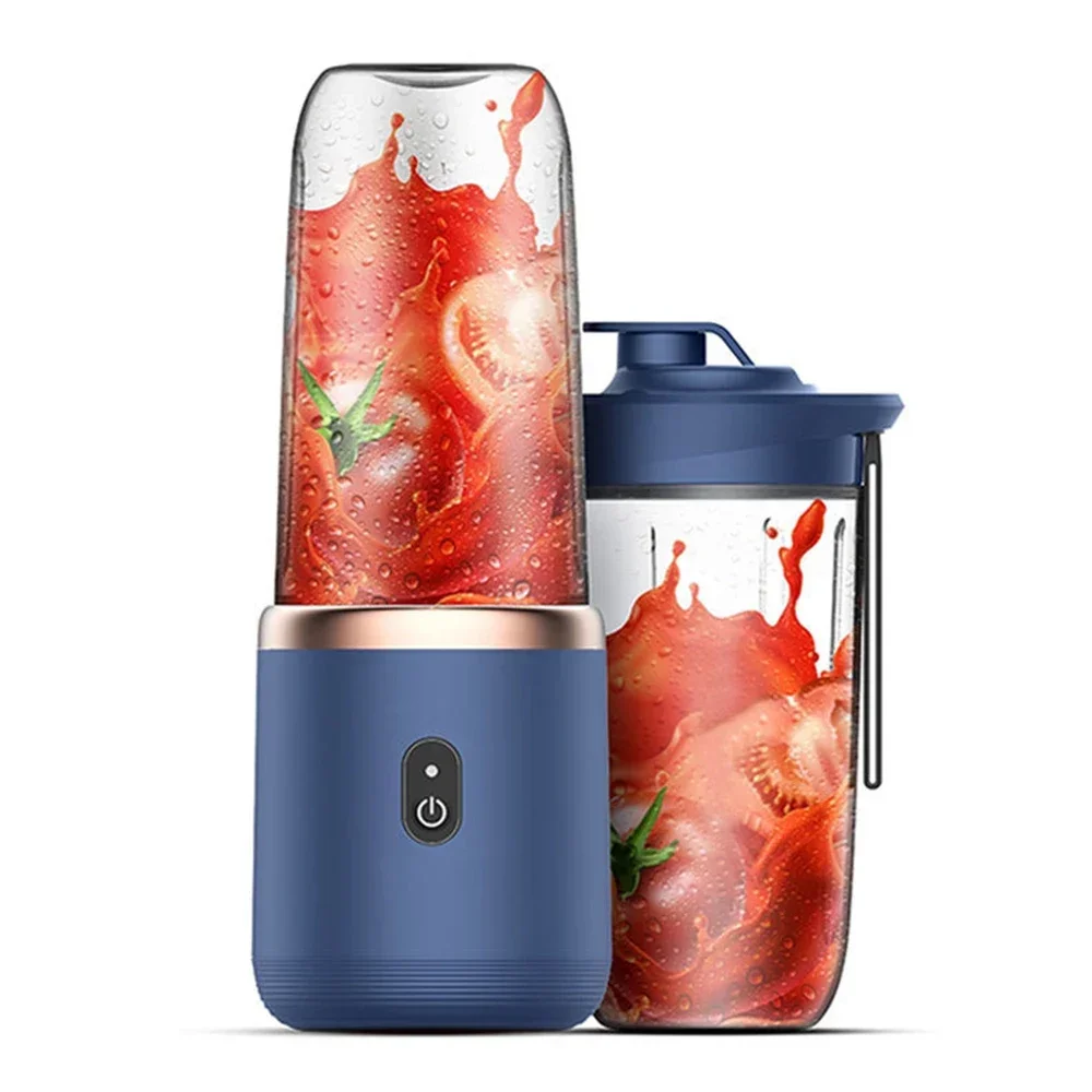 Electric Juicer 6 Blades USB Smoothie Blender Portable Wireless Mini Charging Fruit Squeezer Ice Crush Cup Food Processor 400ML