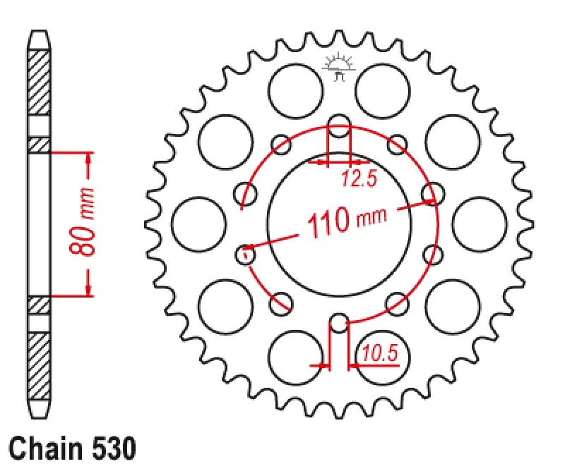 530 Chain 40T 41T 42T Motorcycle Rear Sprocket for Honda CBR400 CBX550 81-86 CBR600 87-90 VF1000 84-86 VF700 84-85 CB900 98-84