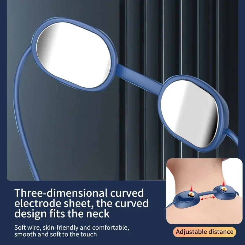 電気ペンダント 15 レベル Ems ネックレスマッサージャー電気パルス 4 レベル加熱ダブルパルス筋肉痛のための温湿布