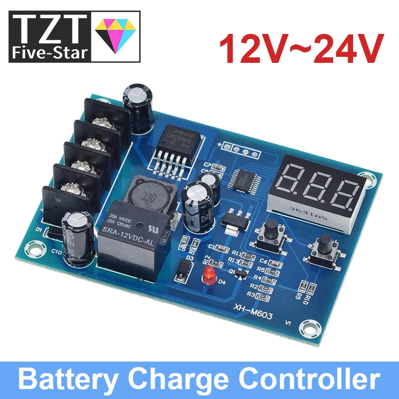 TZT XH-M603 modulo di controllo della ricarica 12-24V scheda di protezione dell\'interruttore di controllo del caricabatteria al litio con Display a