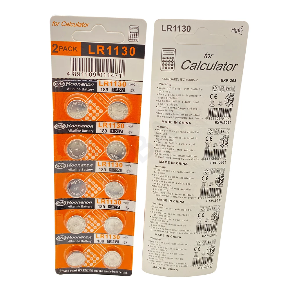 10-30X LR1130 AG10 389A Button Cell 189 LR54 1.5V Cell Coin Alkaline Battery for Music Books