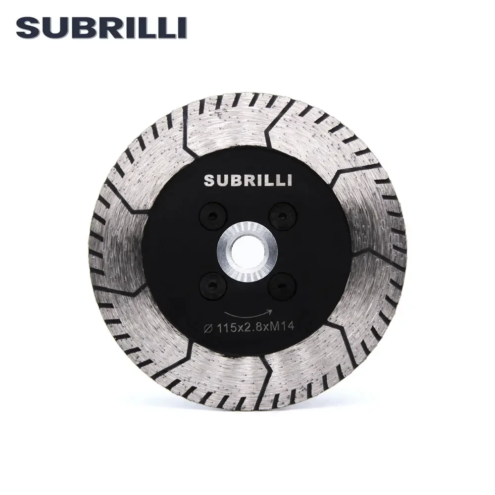 SUBRILLI 115mm Diamond Dual Saw Blade M14 Thread Hot Pressed Cutting Grinding Disc Stone Granite Marble Concrete Cut Blade 4.5\