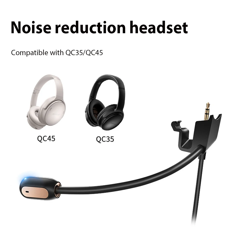 Gaming Headset Microphone Mic 3.5mm Plug Replacement Game Mic Noise Cancelling Cable Boom Microphone for Bose QC35 QC45