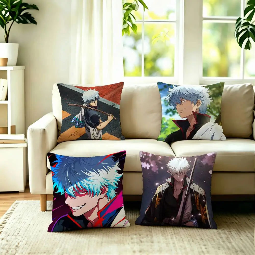 Hot Anime G-Gintama-a Pillow Case Square Double-Sided Sofa Cushion Cover Bedroom Bedside Pillow