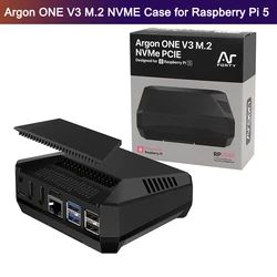 Argon ONE V3 M.2 NVME Case for Raspberry Pi 5 Aluminum Shell Bulit-in PWM Fan Optional EU US UK Power Supply