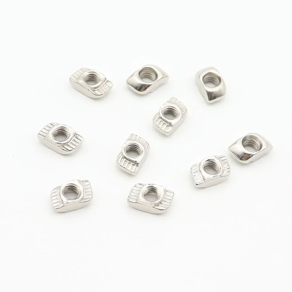 2020/3030/4040/4545 M3 M4 M5 Nickel Plated T nut Hammer Head Fastern Nut for Aluminum Extrusion Profile 100pcs