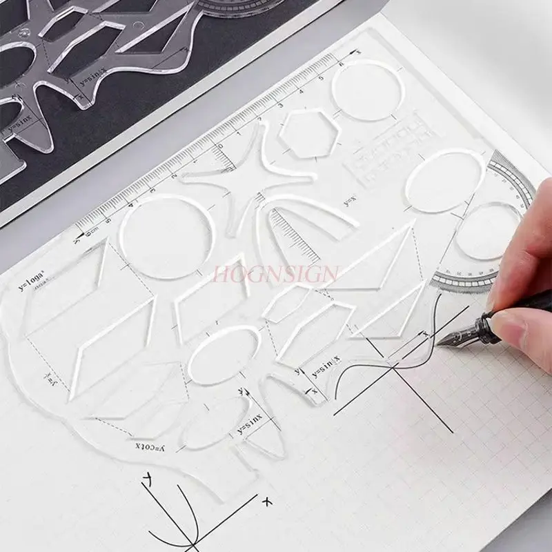 1pcs Flexible ruler, multifunctional function ruler, student drawing ruler, geometric ruler, transparent ruler