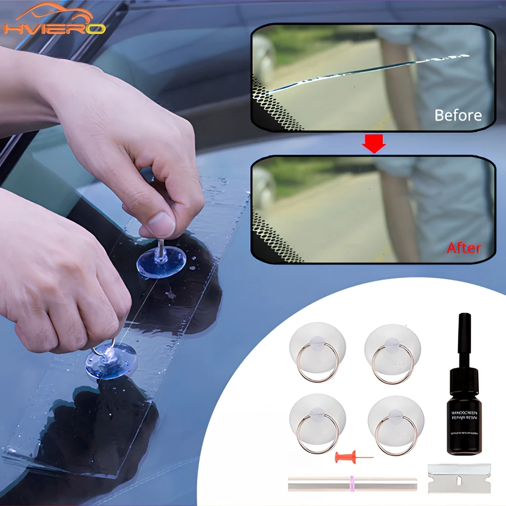 Glass Repair Fluid Windshield Crack Repair Kit Automotive Tool Quick Remove Liquid Reduction Agent Non Trace Adhesive Accessory