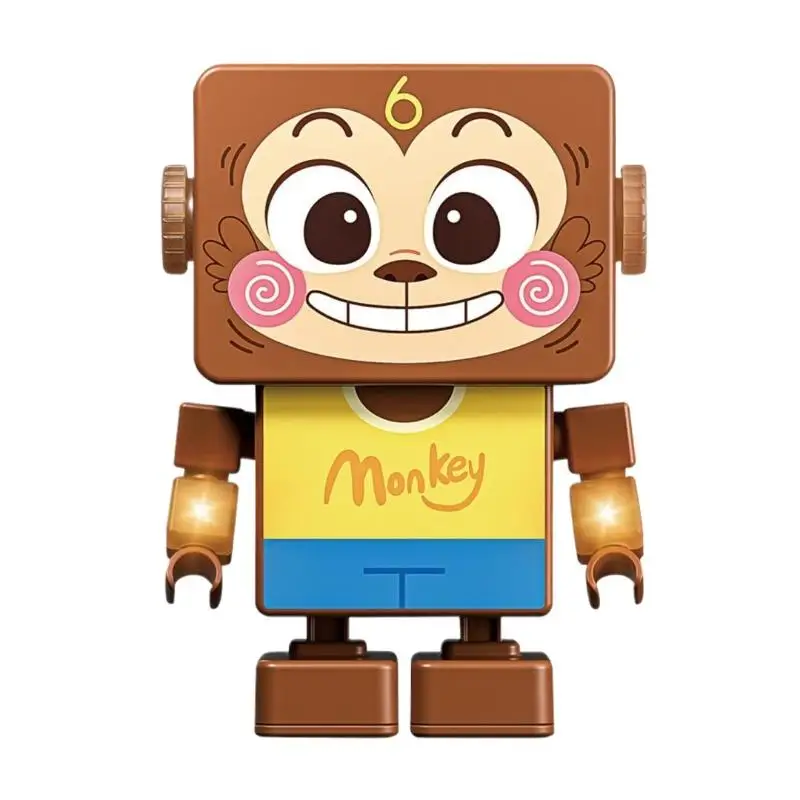 Jouet pour enfants, 1 pièce, tigre de danse/singe/ours avec forme mignonne, interrupteurs à 2 vitesses, lumière LED et Mode Robot dansant pour 3 ans et plus