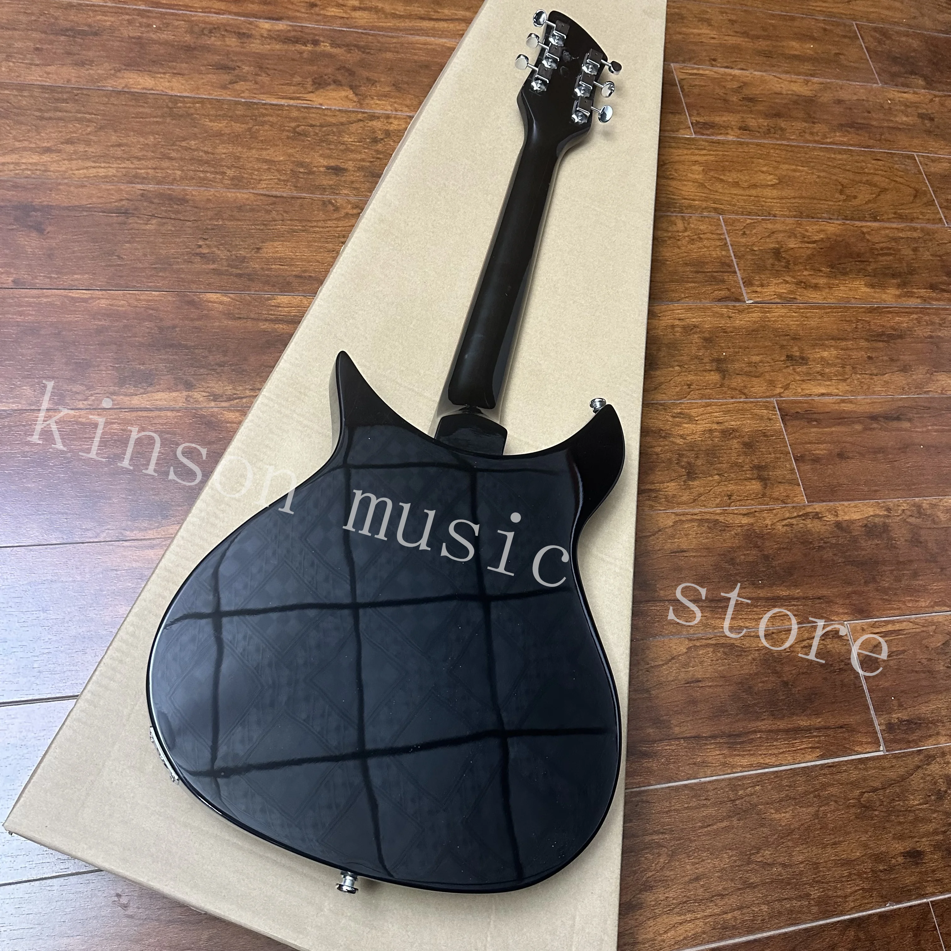 Black Electric Guitar, Tremolo System Bridge, 34 inches,Chrome Hardware,Fast Shipping