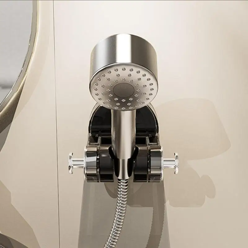 Suction Cup Shower Head Rack High Pressure Shower Head One-key Stop Water Toothbrushes Head Water Saving Shower Head With Filter