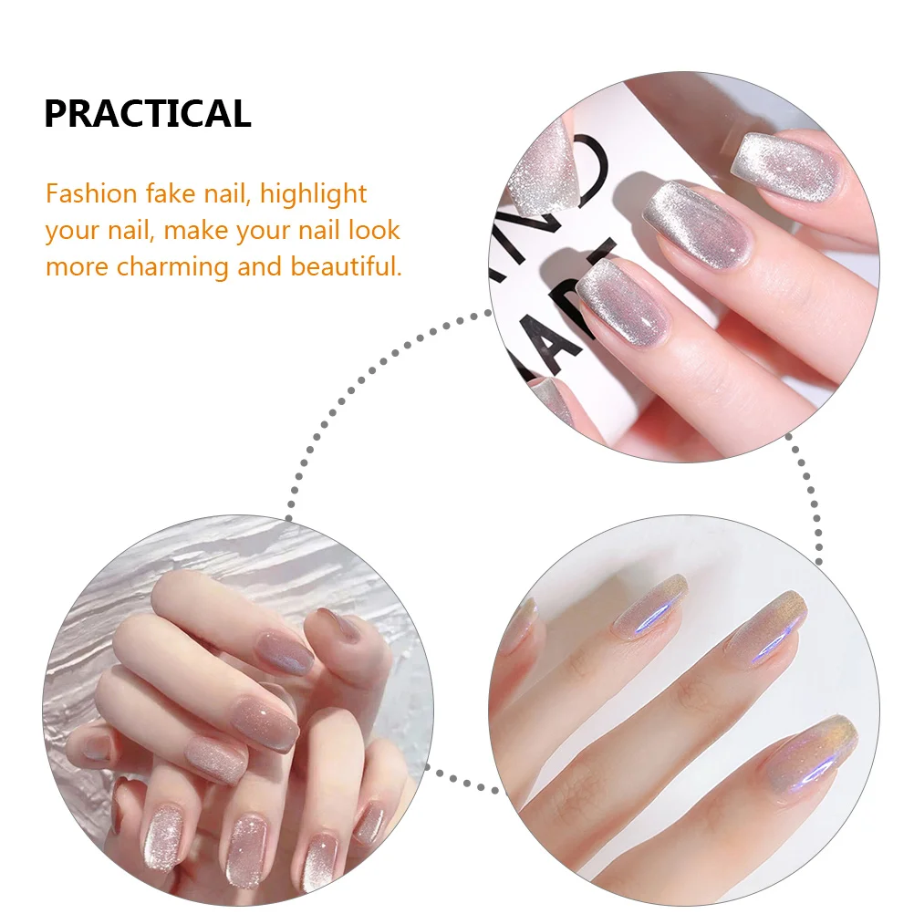 

24pcs Press on Nails Medium Fake Nail Tips Short Decorative Glue on False Nails Phototherapy Patches Manicure Supplies Festival