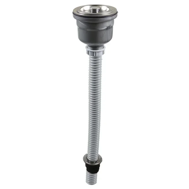 1 Pcs 110mm Stainless Steel Sink Drain Kit With Wire Mesh Basket For Laundry Tub 304 Gray Home Decoration