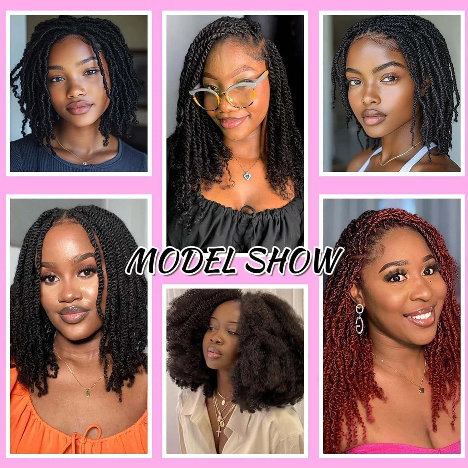 10/12/16 pollici 1 confezioni di capelli afro crespi sfusi per micro torsione capelli intrecciati ricci afro crespi sintetici neri naturali per Loc R