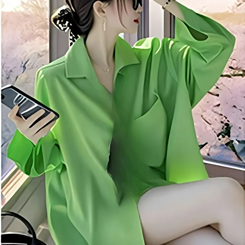 

The New Model Is Super Good-looking Unique and Beautiful with A Sense of Foreign Design Pink Bow Tie Long-sleeved Shirt Fresh