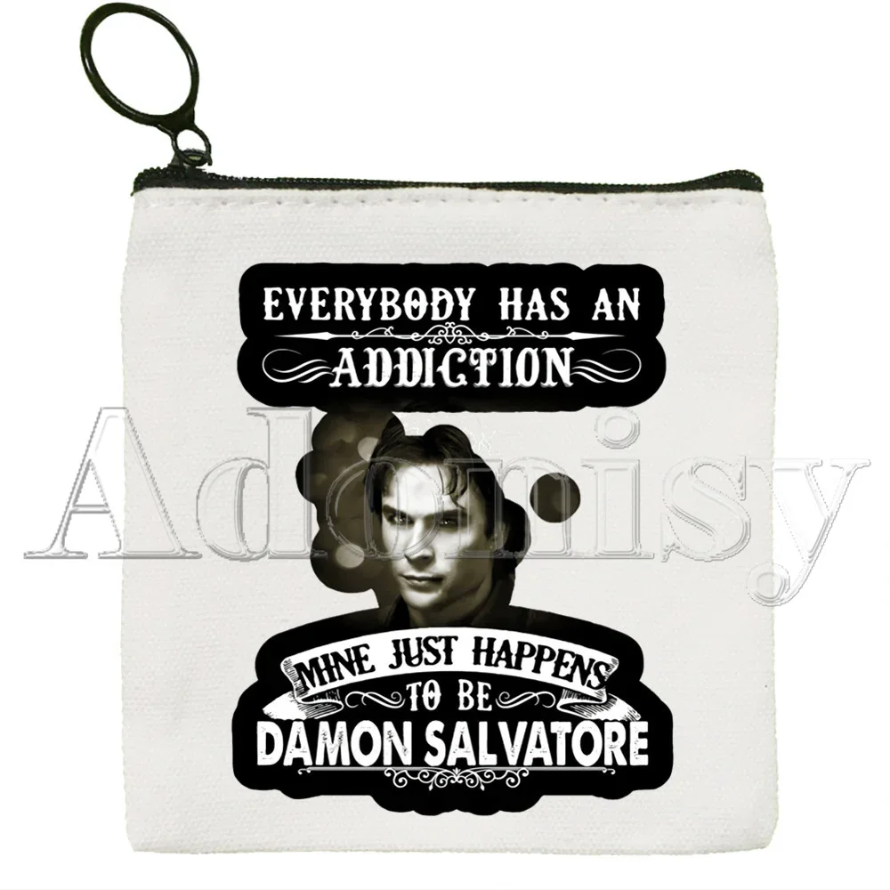 Damon Salvatore The Vampire Diaries Chronicles Vampiricas Cartoon Printed Canvas Bag Design Canvas Simple and Storage Bag