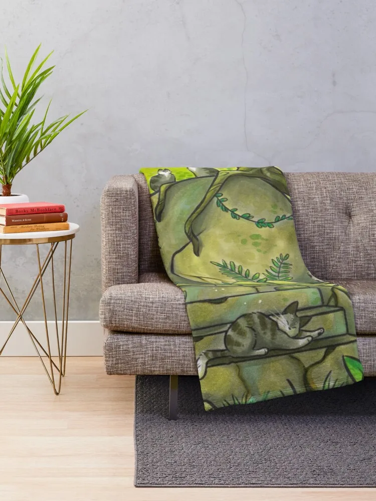 Jungle Cat Ruins Throw Blanket for babies Sofa Quilt Blankets