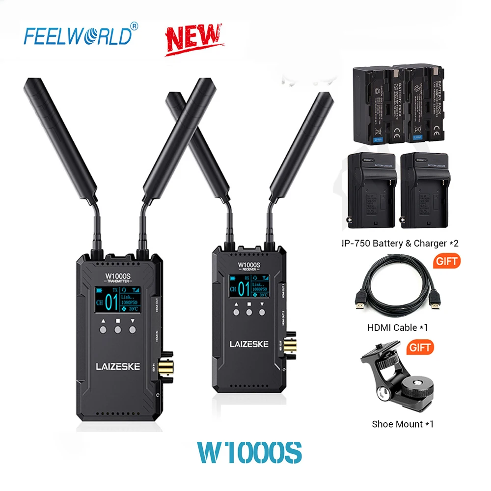 

FEELWORLD W1000S LAIZESKE 1082P HD 1000FT Dual HDMI + SDI Input And Output Wireless Video Transmission System WIth Full Duplex