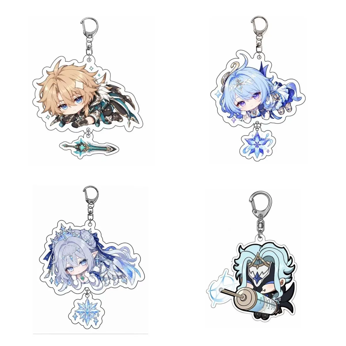 Honkai Star Rail Acrylic Keychain Game Character Aventurine Jingliu Cerydra Misha Cute Chibi Keyring Backpack Pendant Decor Gift