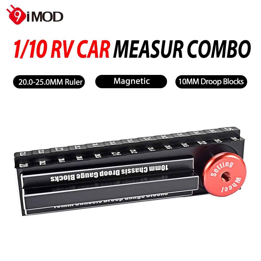 

9IMOD RC Height Ruler Tool 20-25mm Ruler 10mm Chassis Droop Blocks for 1/10 RC Car