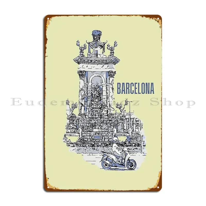 Barcelona Metal Sign Retro Garage Designing Funny Cave Tin Sign Poster