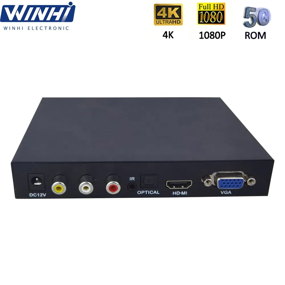 Factory Hot Sale Full HD 1080p Advertising Video Seamless Loop Play Metal Button HDD Media Player Box For SD Card