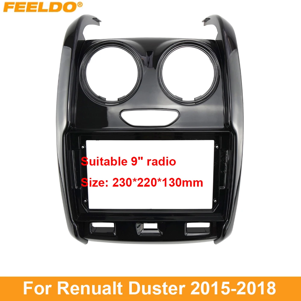 

Car 2Din Audio Face Plate Fascia Frame For Renault DUSTER 2015 9" Big Screen CD/DVD Player Panel Dash Mount Kit