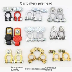 2 Pieces Car Battery Chuck Batteries Pile Head Terminal Clamp Terminals Connection Pure Copper Battery Terminal