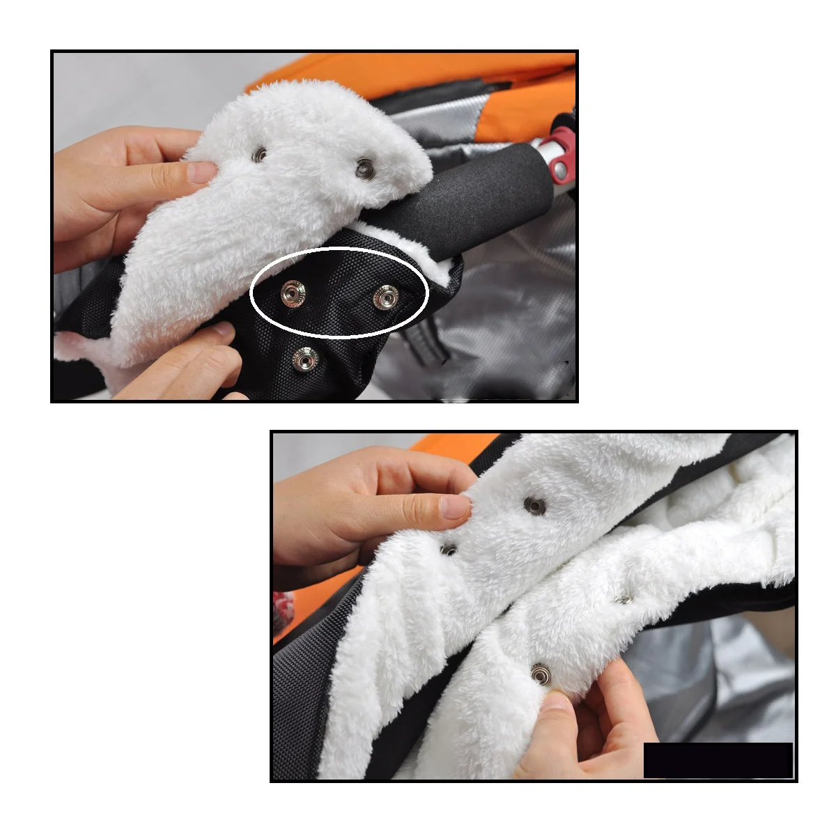 

Baby Pram Glove Resistant Oxford Cloth Windproof Winter Stroller Clutch Handle Glove Hand Muff Warmer