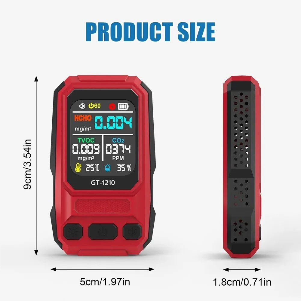 HCHO TVOC Temperature Humidity Monitor with Auto Calibration Stabilization Time and User Configurable Sleep Mode