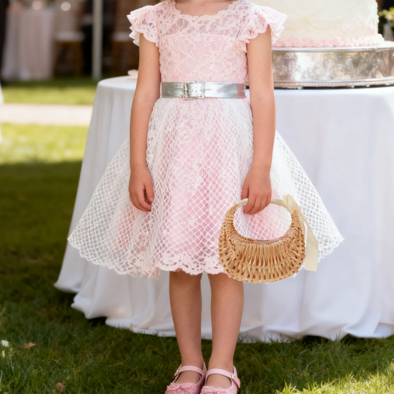 

Flower Girl Hand Petal Container Small Lightweight Bridal Party Basket For Wedding Ceremony Floral Decor