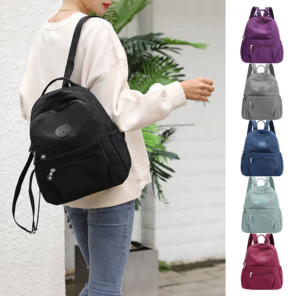 

Women's Canvas Student Schoolbag Autumn Fashion Nylon Oxford Cloth Backpack Summer Korean Style Baby Girls Travel Storage Bag
