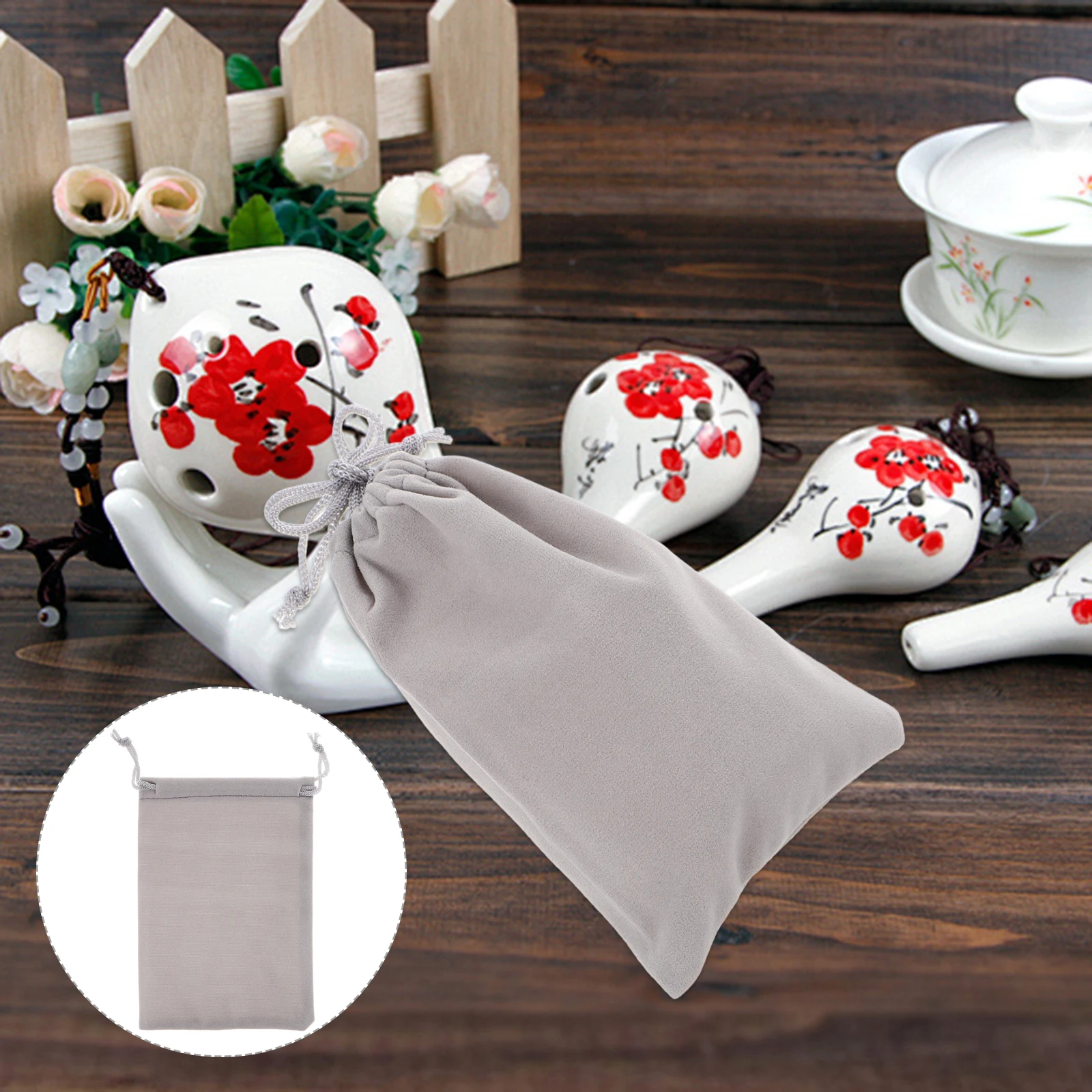 

Ocarina Protection Bag Velvet Drawstring Jewellery Bags Flannel Coin Sacks Bridesmaid