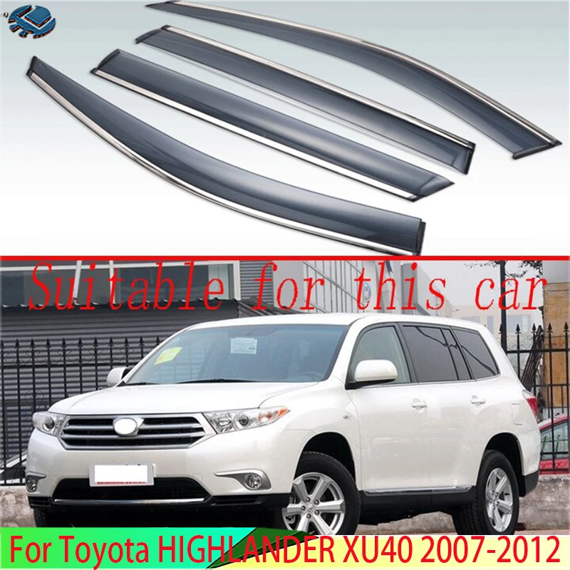 

Для Toyota HIGHLANDER XU40 2007-2012 2008 2009 2010 2011, пластиковый внешний козырек, вентиляционные шторы, оконный дефлектор от солнца и дождя