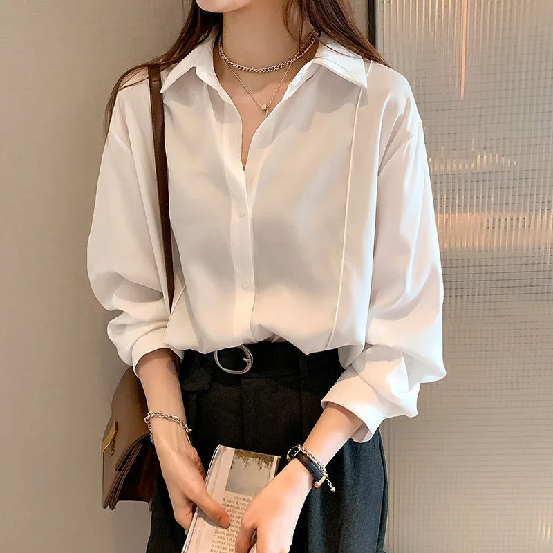 

2024 Spring Korean Temperament Solid Color Design Sense Light Mature Long-Sleeved Bottom Fold Wear Shirt Women's Shirt Together