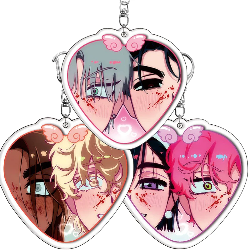 

Kawaii Till Mizi Sua Luka Hyuna Anime Love Shape Acrylic Keychain Couples Cartoon Accesorios Bag Charm Key Ring Jewelry Gift Toy