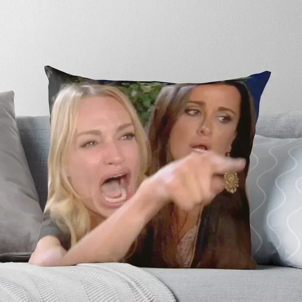 

woman yelling at cat meme Throw Pillow Couch Cushions ornamental pillows for living room Sofa Covers Custom Cushion Photo pillow